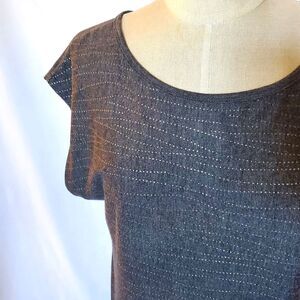 Gray w/ Gold Detail Foreign Exchange Tunic Top, Small